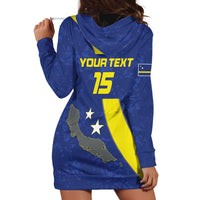 Custom Curacao Football Hoodie Dress Go La Familia Azul