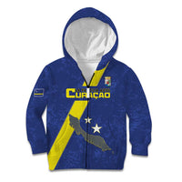 Custom Curacao Football Kid Hoodie Go La Familia Azul
