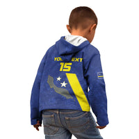 Custom Curacao Football Kid Hoodie Go La Familia Azul