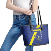 Custom Curacao Football Leather Tote Bag Go La Familia Azul
