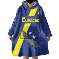 Custom Curacao Football Wearable Blanket Hoodie Go La Familia Azul