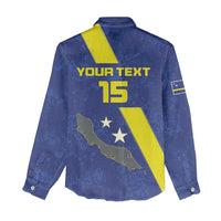 Custom Curacao Football Women Casual Shirt Go La Familia Azul