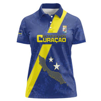 Custom Curacao Football Women Polo Shirt Go La Familia Azul
