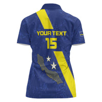 Custom Curacao Football Women Polo Shirt Go La Familia Azul