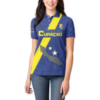 Custom Curacao Football Women Polo Shirt Go La Familia Azul