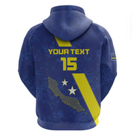 Custom Curacao Football Zip Hoodie Go La Familia Azul