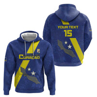 Custom Curacao Football Zip Hoodie Go La Familia Azul