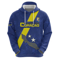 Custom Curacao Football Zip Hoodie Go La Familia Azul