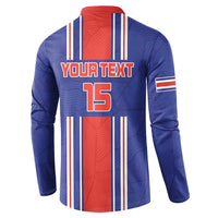 Custom Costa Rica Football Button Sweatshirt Vamos Ticos!