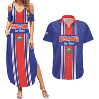 Custom Costa Rica Football Couples Matching Summer Maxi Dress and Hawaiian Shirt Vamos Ticos!