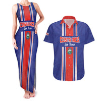 Custom Costa Rica Football Couples Matching Tank Maxi Dress and Hawaiian Shirt Vamos Ticos!