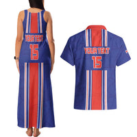 Custom Costa Rica Football Couples Matching Tank Maxi Dress and Hawaiian Shirt Vamos Ticos!