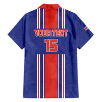 Custom Costa Rica Football Family Matching Off The Shoulder Long Sleeve Dress and Hawaiian Shirt Vamos Ticos!