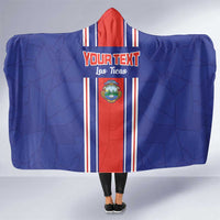 Custom Costa Rica Football Hooded Blanket Vamos Ticos!
