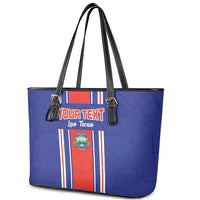 Custom Costa Rica Football Leather Tote Bag Vamos Ticos!