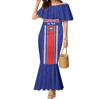 Custom Costa Rica Football Mermaid Dress Vamos Ticos!