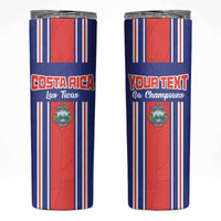 Custom Costa Rica Football Skinny Tumbler Vamos Ticos!
