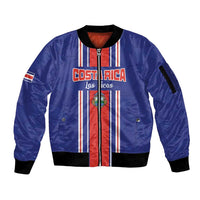 Custom Costa Rica Football Sleeve Zip Bomber Jacket Vamos Ticos!