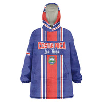 Custom Costa Rica Football Wearable Blanket Hoodie Vamos Ticos!