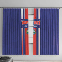 Custom Costa Rica Football Window Curtain Vamos Ticos!