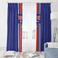 Custom Costa Rica Football Window Curtain Vamos Ticos!
