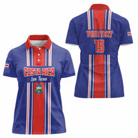 Custom Costa Rica Football Women Polo Shirt Vamos Ticos!
