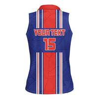 Custom Costa Rica Football Women Sleeveless Polo Shirt Vamos Ticos!