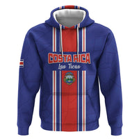 Custom Costa Rica Football Zip Hoodie Vamos Ticos!
