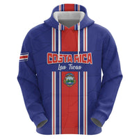 Custom Costa Rica Football Zip Hoodie Vamos Ticos!