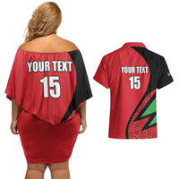 Custom Malawi Cricket Couples Matching Off Shoulder Short Dress and Hawaiian Shirt Go Champions - Wonder Print Shop