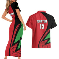 Custom Malawi Cricket Couples Matching Short Sleeve Bodycon Dress and Hawaiian Shirt Go Champions - Wonder Print Shop