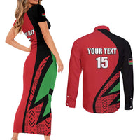 Custom Malawi Cricket Couples Matching Short Sleeve Bodycon Dress and Long Sleeve Button Shirt Go Champions - Wonder Print Shop