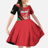 Custom Malawi Cricket Family Matching Off The Shoulder Long Sleeve Dress and Hawaiian Shirt Go Champions - Wonder Print Shop