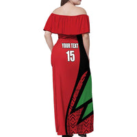 Custom Malawi Cricket Family Matching Off Shoulder Maxi Dress and Hawaiian Shirt Go Champions - Wonder Print Shop