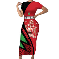 Custom Malawi Cricket Family Matching Short Sleeve Bodycon Dress and Hawaiian Shirt Go Champions - Wonder Print Shop