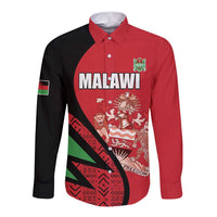 Custom Malawi Cricket Long Sleeve Button Shirt Go Champions - Wonder Print Shop