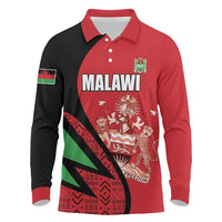 Custom Malawi Cricket Long Sleeve Polo Shirt Go Champions - Wonder Print Shop