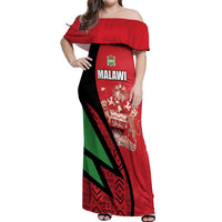 Custom Malawi Cricket Off Shoulder Maxi Dress Go Champions - Wonder Print Shop