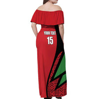 Custom Malawi Cricket Off Shoulder Maxi Dress Go Champions - Wonder Print Shop
