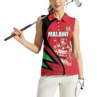 Custom Malawi Cricket Women Sleeveless Polo Shirt Go Champions - Wonder Print Shop