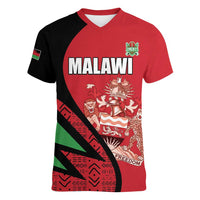 Custom Malawi Cricket Women V-Neck T-Shirt Go Champions - Wonder Print Shop