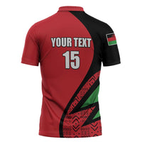 Custom Malawi Cricket Zipper Polo Shirt Go Champions - Wonder Print Shop