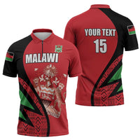Custom Malawi Cricket Zipper Polo Shirt Go Champions - Wonder Print Shop