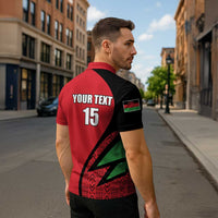 Custom Malawi Cricket Zipper Polo Shirt Go Champions - Wonder Print Shop