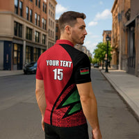 Custom Malawi Cricket Zipper Polo Shirt Go Champions - Wonder Print Shop