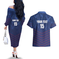 Custom Namibia Cricket Couples Matching Off The Shoulder Long Sleeve Dress and Hawaiian Shirt Go Eagles Go - Wonder Print Shop