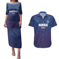Custom Namibia Cricket Couples Matching Puletasi and Hawaiian Shirt Go Eagles Go - Wonder Print Shop