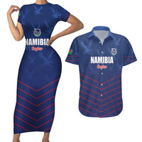 Custom Namibia Cricket Couples Matching Short Sleeve Bodycon Dress and Hawaiian Shirt Go Eagles Go - Wonder Print Shop