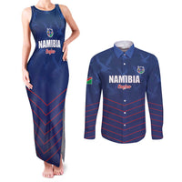 Custom Namibia Cricket Couples Matching Tank Maxi Dress and Long Sleeve Button Shirt Go Eagles Go - Wonder Print Shop