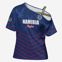 Custom Namibia Cricket Cross Shoulder Shirt Go Eagles Go - Wonder Print Shop